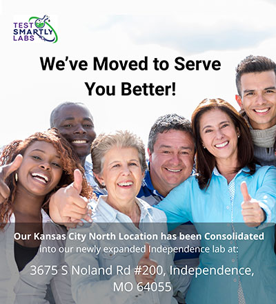 We've moved to serve you better! Our Kansas City North location has been consolidated into our newly expanded Independence lab at 3675 South Noland Rd #200, Independence, MO 64055.